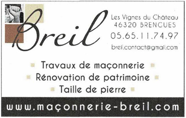 Breil maçonnerie - Sponsor Roc Quercynois