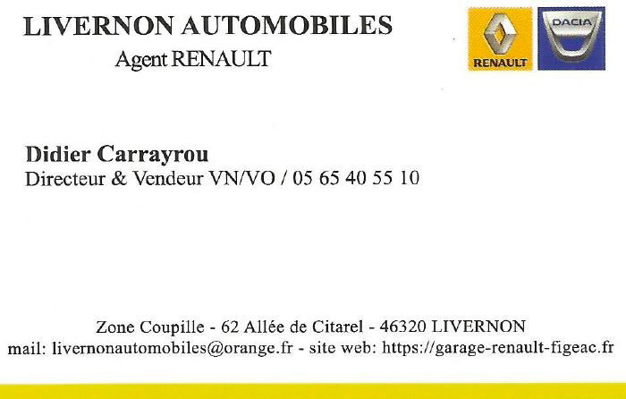 Livernon automobiles - Sponsor Roc Quercynois